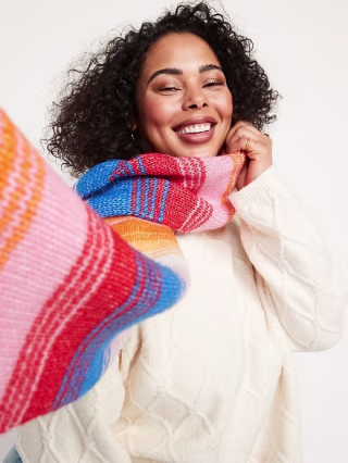 Printed Sweater-Knit Scarf For Women