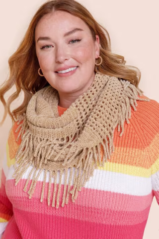 Elena Open Fringe Loop Scarf