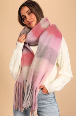 Ski Slope Chic Multi Oversized Fringe Scarf