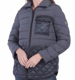 Bernardo Mixed Media Mid Weight Puffer Jacket