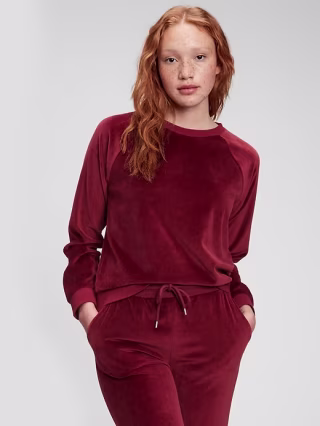 Velour Crewneck Sweatshirt