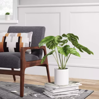 Artificial Monstera Arrangement in Ceramic Pot