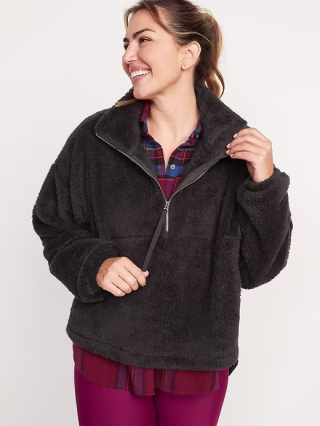 Old Navy High-Neck Half-Zip Sherpa Sweatshirt