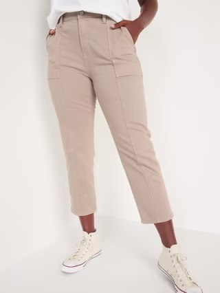 Old Navy Extra High-Waisted Sky Hi Straight Pop-Color Utility Jeans