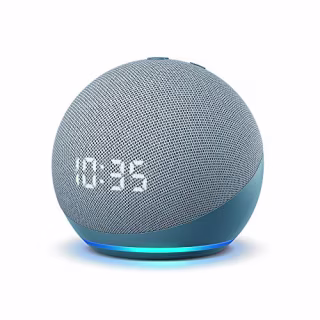 Echo Dot (4th Gen) | Smart speaker with clock and Alexa | Twilight Blue