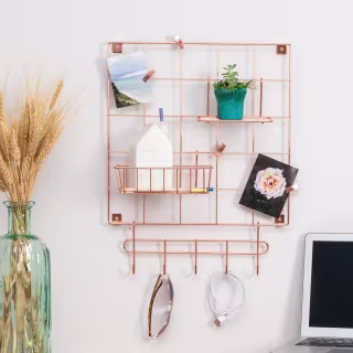 Honey-Can-Do 8pc Wall Grid Kit Chrome