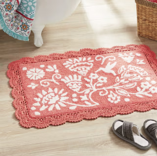 The Pioneer Woman Floral Crochet Cotton Bath Rug