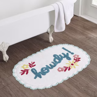 The Pioneer Woman Arctic White Cotton Oval Bath Rug