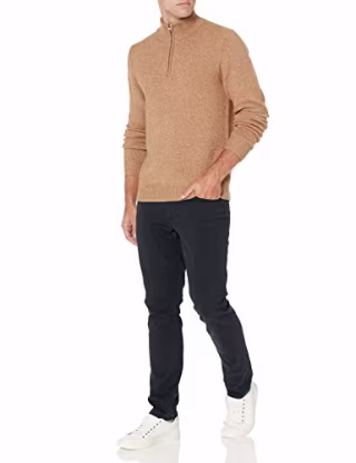 Amazon Essentials Men's Long-Sleeve Soft Touch Quarter-Zip Sweater