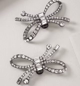 Crystal Bow Jewelry Clips