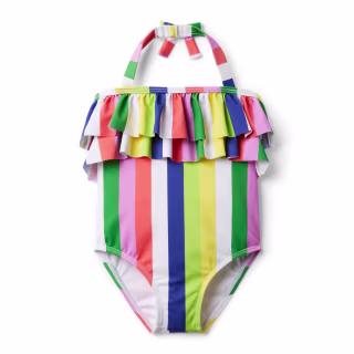 Kaavia James Rainbow Striped Swimsuit