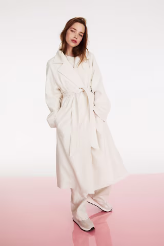 H&M Tie-Belt Twill Coat