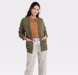 Universal Thread Women's Button-Front Grandpa Cardigan