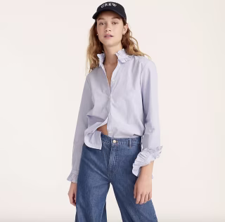 Classic-Fit Ruffleneck Shirt