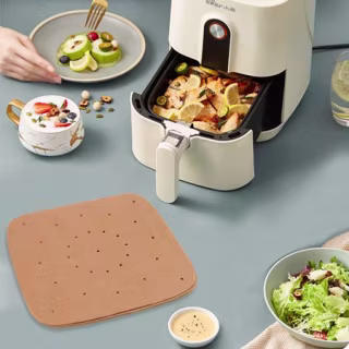 Air Fryer Parchment Paper, Zeiger Air Fryer Liners, 100Pcs 6.5-9 Inches, Nonstick Square Parchment Paper for Air Fryer, Compatible with Ninja, Gourmia, GoWISE, Cosori, Nuwave Air Fryers and More