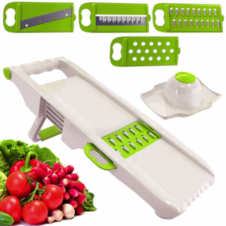 Zekpro Mandoline Slicer, Premium Vegetable Chopper with 5 Interchangeable Blades,