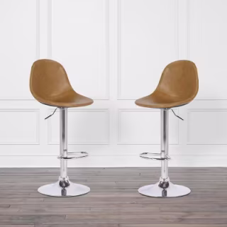 Oliver Faux Leather Gaslift Counter Stool (Set of 2)