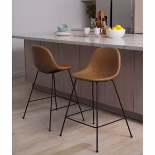 Oliver Faux Leather Bar Stool (Set of 2)