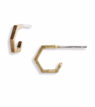 Hexagon Mini Hoop Earrings
