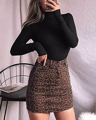 Mangopop Mock Neck Long-Sleeve Bodysuit