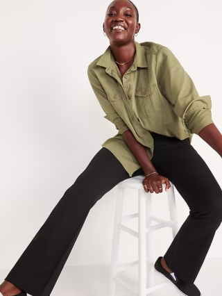 High-Waisted Pixie Full-Length Flare Pants for Women