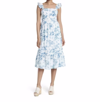 Flutter Sleeve Midi Dress