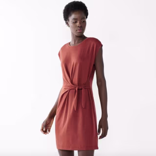 Knot-Waist T-Shirt Dress