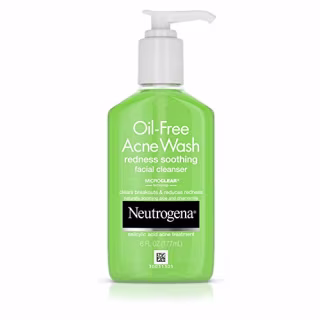 Neutrogena Oil-Free Acne and Redness Facial Cleanser, Soothing Face Wash with Salicylic Acid Acne Medicine, Aloe, and Chamomile to Reduce Facial Redness, 6 fl. oz