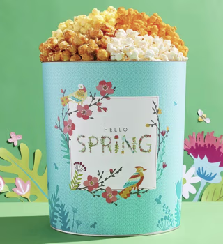 Spring Botanical Popcorn Tins