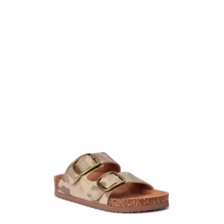 Time and Tru Women's Footbed Slide Sandals