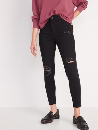 Extra High-Waisted Rockstar 360? Stretch Super Skinny Ripped Jeans