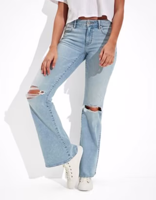 AE Ne(x)t Level Ripped Low-Rise Flare Jean