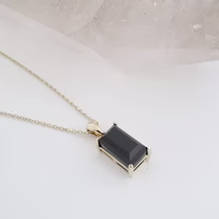 Honeycat Bonbon Black Onyx Crystal Pendant
