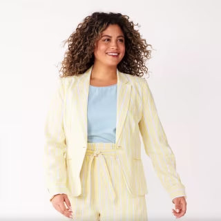 Linen-Blend Blazer