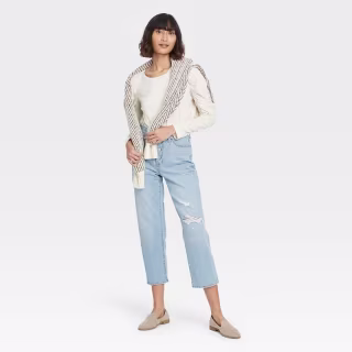Women's Super-High Rise Vintage Cropped Straight Jeans