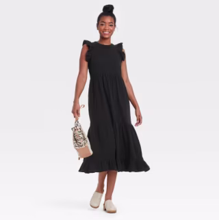 Flutter Sleeveless Tiered Dress
