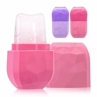 THBRO Ice Roller for Face and Eye, Facial Beauty Ice Roller Skin Care Tools, Silicone Face Ice Mold (Pink)