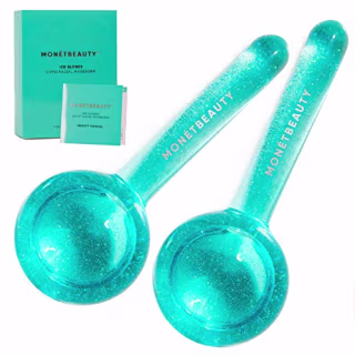 Mon?tBeauty Ice Globes for Facials, Freezer Safe and Highly Effective Facial Globes for Daily Beauty Routines, Tighten Skin, Reduce Puffiness and Headaches, Enhance Circulation and Complexion (Blue)
