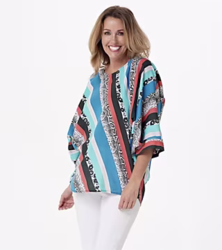 Medallion Fashion Sleeve Top