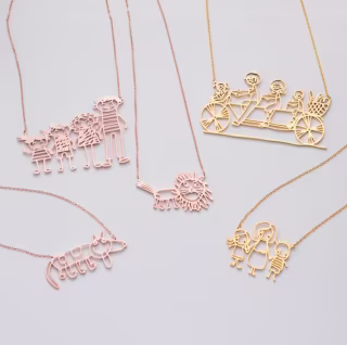 Actual Kids Drawing Necklace