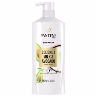 Pantene Pro-V Paraben Free, Dye Free, Mineral Oil Free Coconut Milk and Avocado Moisturizing Shampoo for Dry Hair (38.2 fl. oz.)