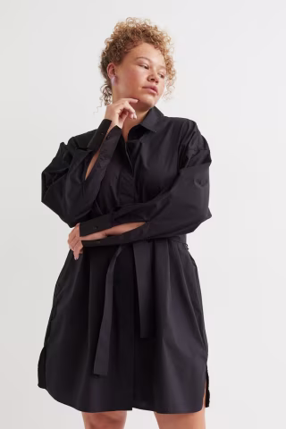 H&M+ Tie Belt Shirt Dress