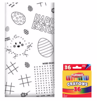 Kids' Coloring and Activity Easter Tablecloth Bundle