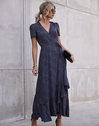 Floral Maxi Wrap Dress