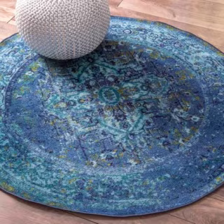 Rugs USA Blue Printed Persian Overdyed Vintage Area Rug