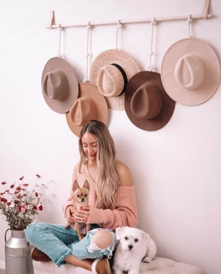 Boho Chic Hat Hanger, Minimal Hat Hanger, Boho Wall Decor