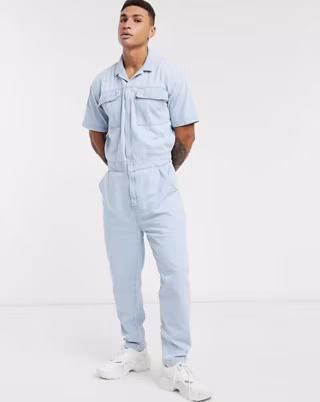 Short Sleeve Denim Boilersuit