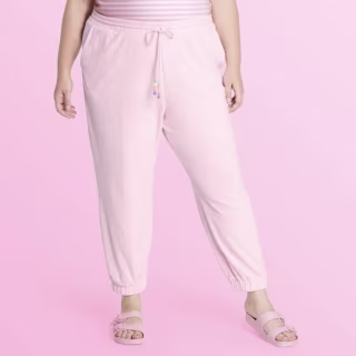Light Pink Ankle Terry Jogger Pants