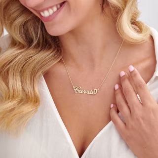 18k Gold-Plated Silver Carrie Name Necklace