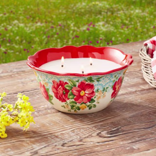 Vintage Floral 3-Wick Outdoor Citronella Candle